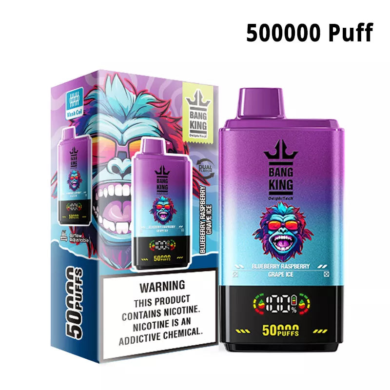Bang King 50000 Puff 50K Dual Flavors Disposable vape-850mAh Battery. 50ml E-liquid. Multiple Nicotine 12 Flavors