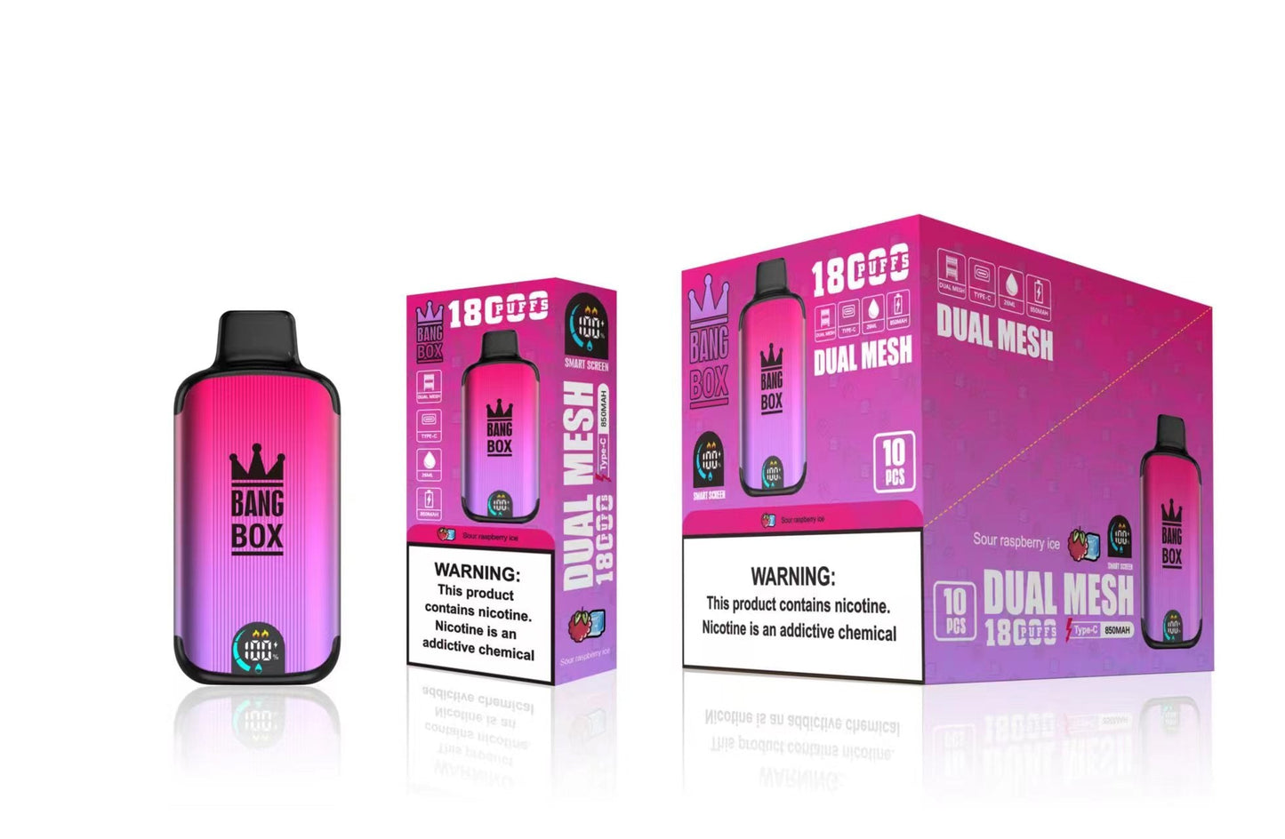 BANGBOX 18000 Puffs Disposable Vape Wholesale-850mAh Battery. 40ml E-liquid. Multiple Nicotine 12 Flavors