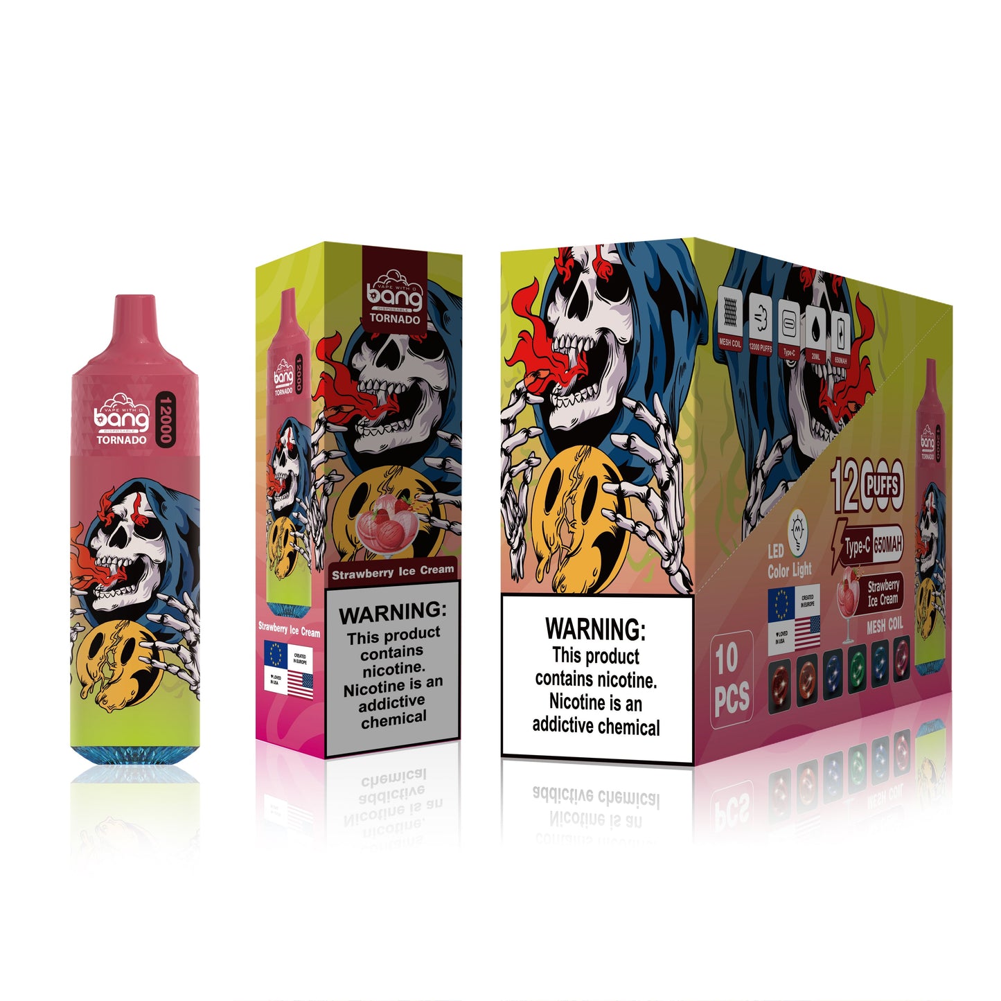 BangKing 12000 Puffs Smart Full Screen Turn Ice Wholesale Disposable Vape Puff 12k Prefilled Pod