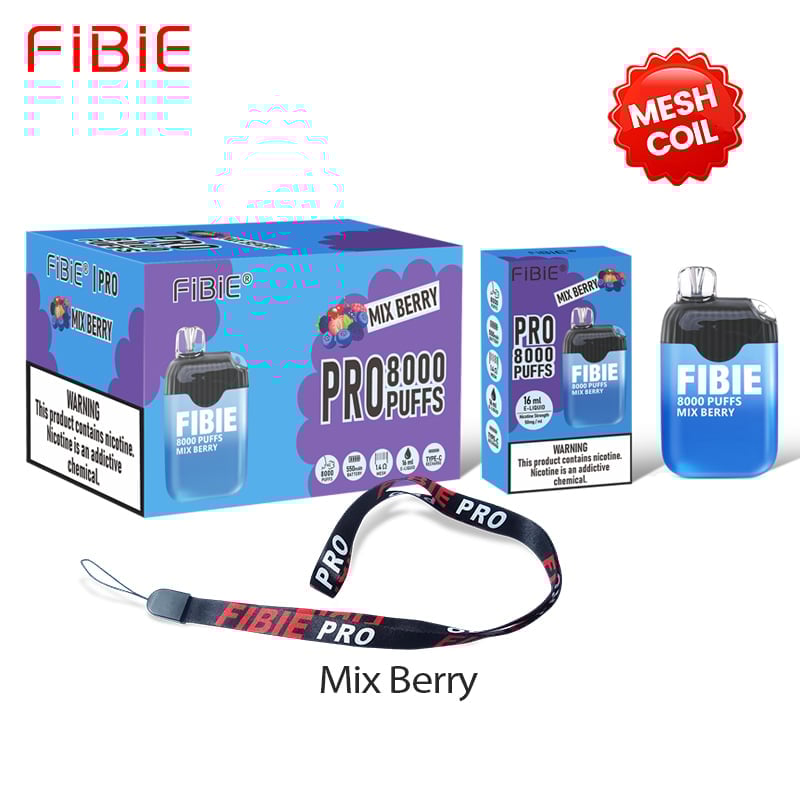 Mix-Berry - FIBIE 8000 Puffs Disposable Vapor Wands(8000 PUFFS)