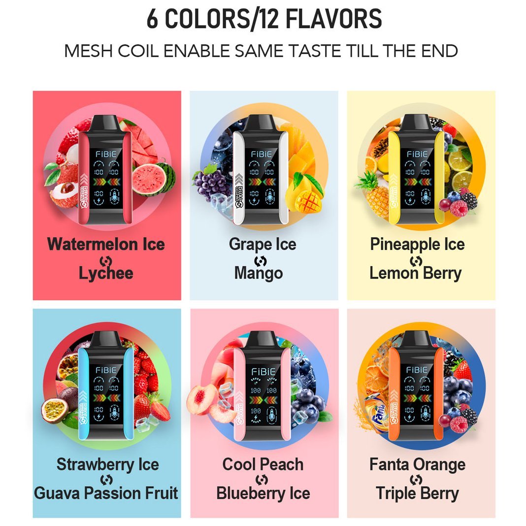 PINEAPPLE ICE & LEMON BERRY -FIBIE 15000 PUFFS Dual Flavors Disposable Vapor Wands(15000 PUFFS)