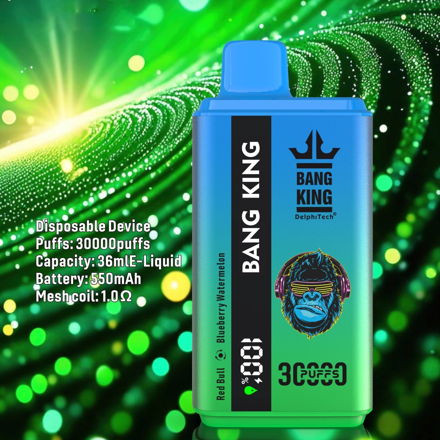 BANG KING 30000Puffs DisposableVape Wholesale-550mAh Battery. 36ml E-liquid. Multiple Nicotine 12 Flavors