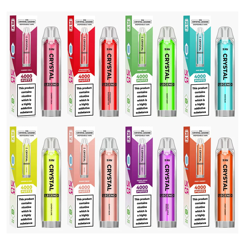 SKY Crystal Legend 2ML 4000 Einweg-Vapes 20MG ALLE GESCHMACKSRICHTUNGEN