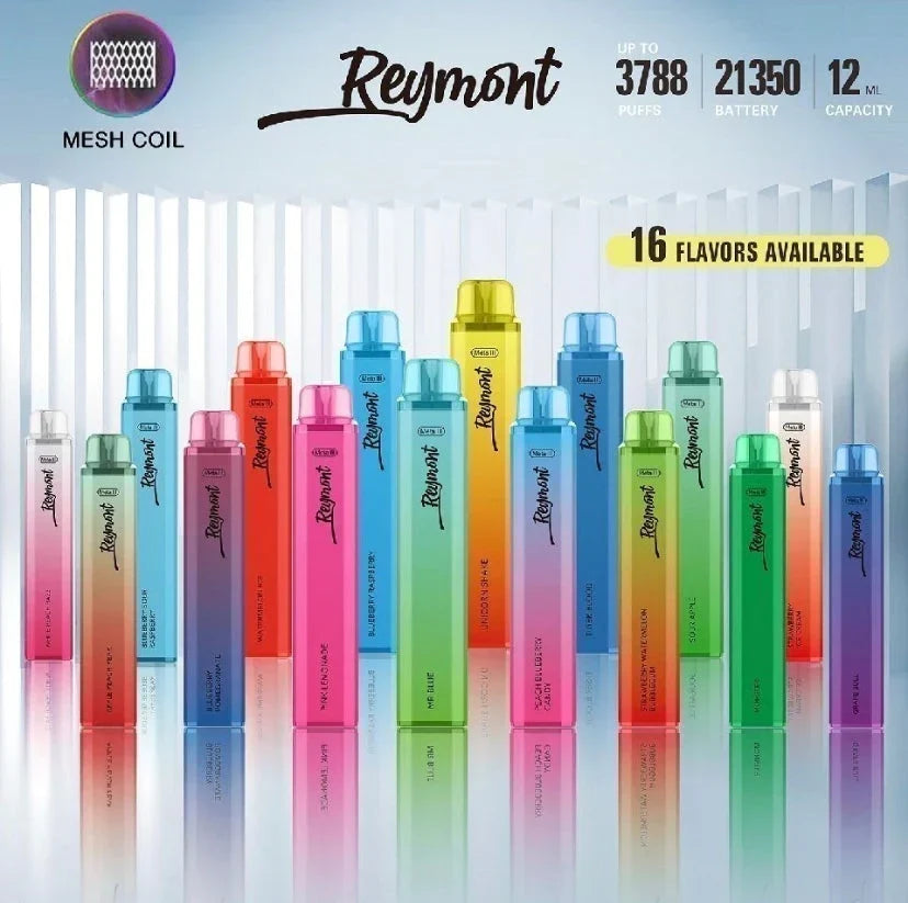 BOX OF 10 PC- Reymont Disposable Vape Pod Pen - 3788 Puffs 2ml 20mg ON SALE-1400mAh Battery. Multiple Nicotine 12 Flavors