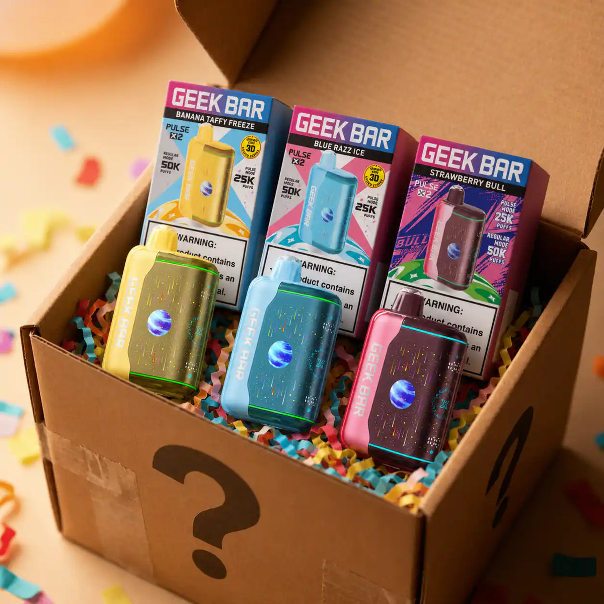 5 Pack Geek Bar Pulse X 2 50k Disposable Mystery Box