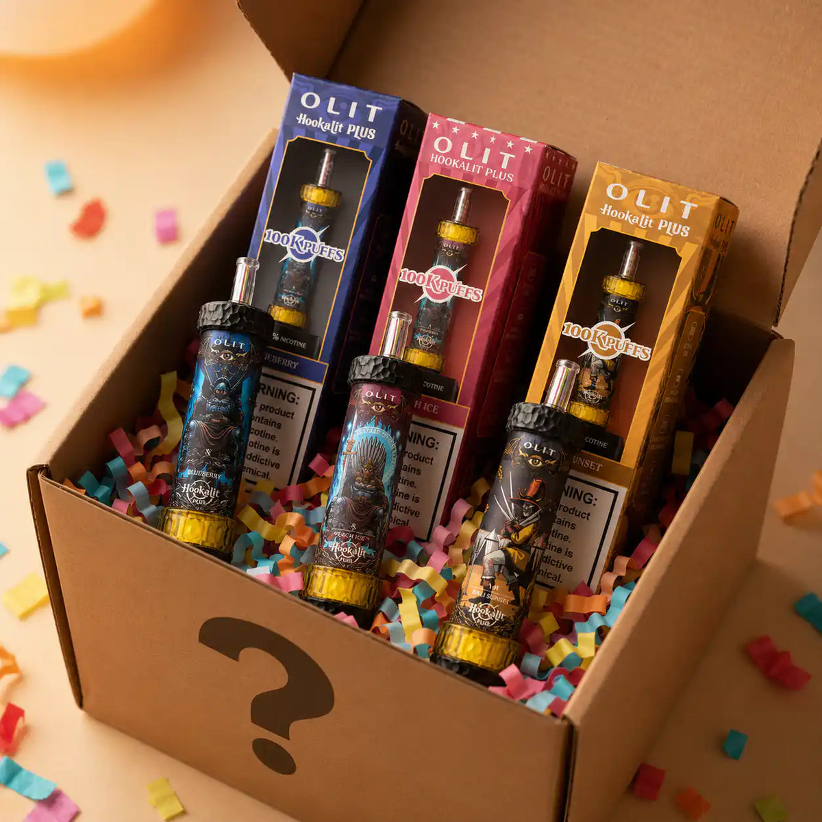5 Pack Olit Hookalit Plus 100k Disposable E-Hookah Mystery Box