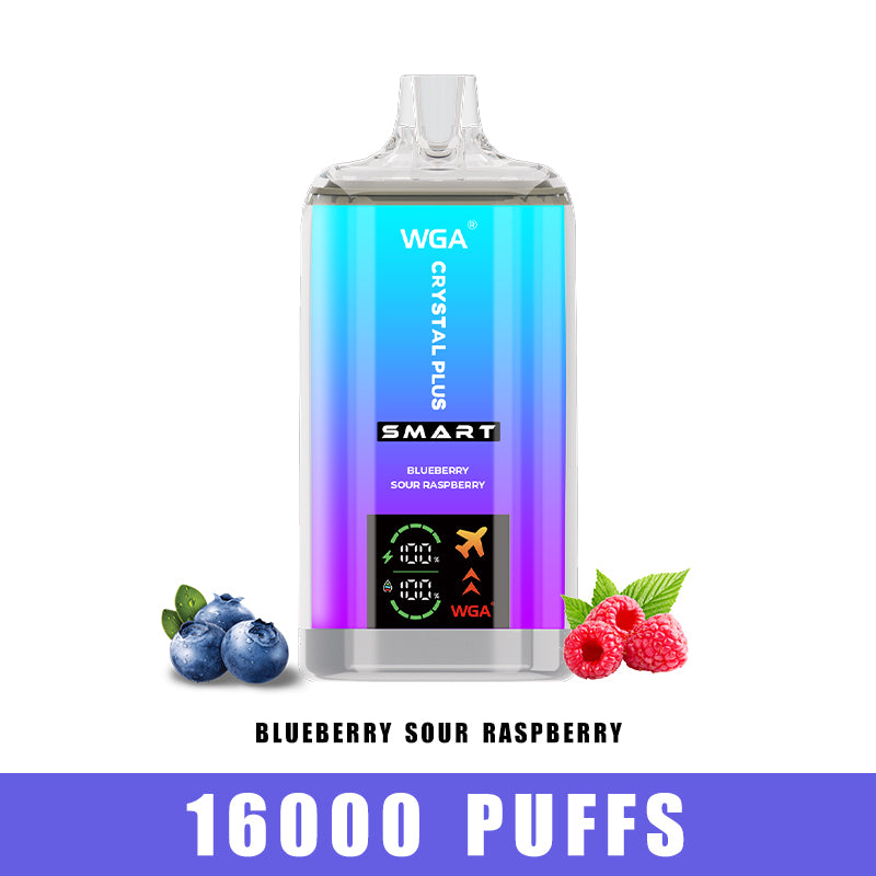WGA Vape Blueberry Sour Raspberry Crystal Pro Max Extra 16000 Puffs Einweg-E-Zigarette