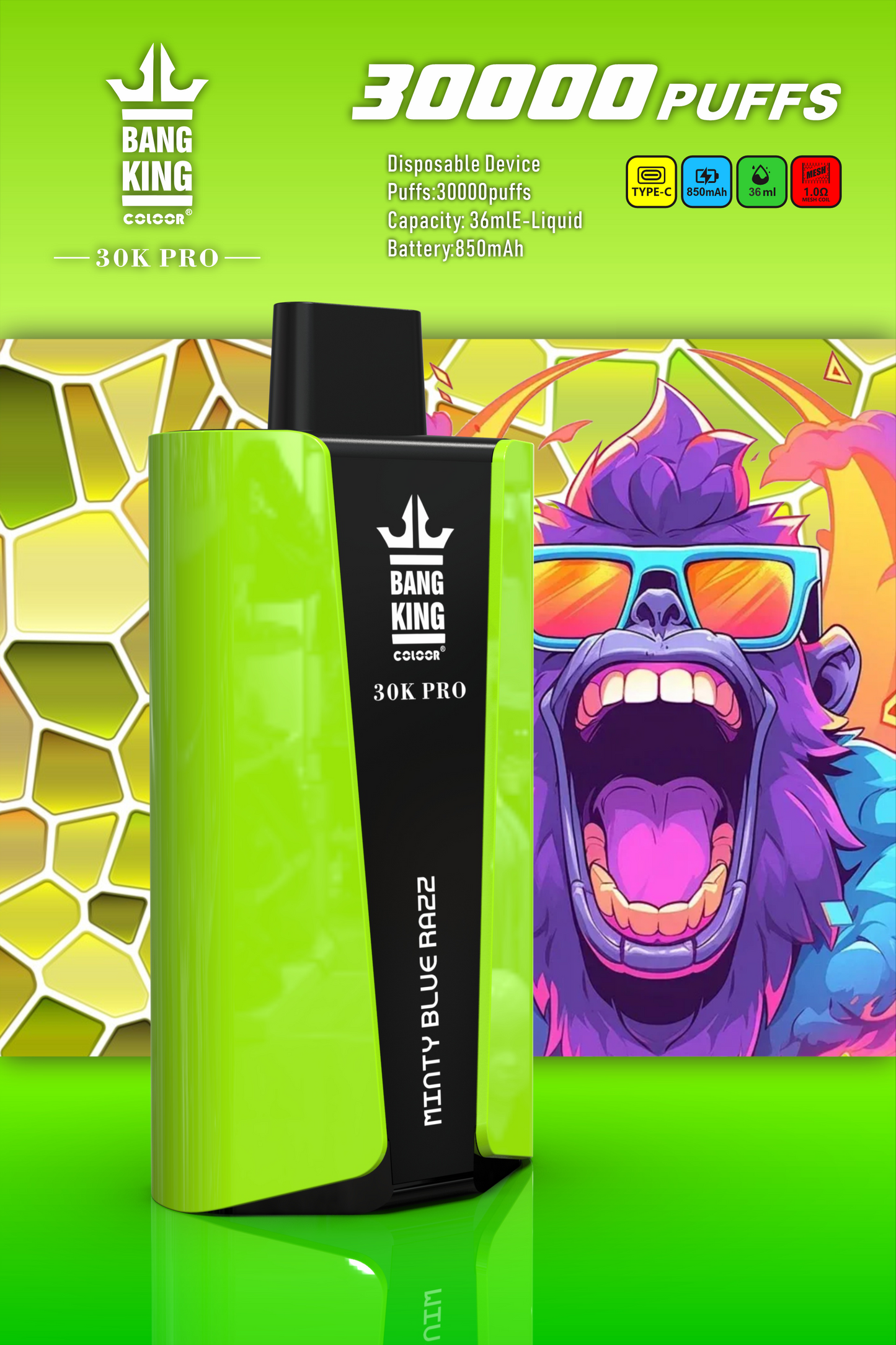 Bang King 30000 PRO 30k puffs Disposable Vape 850mah 12 Flavors