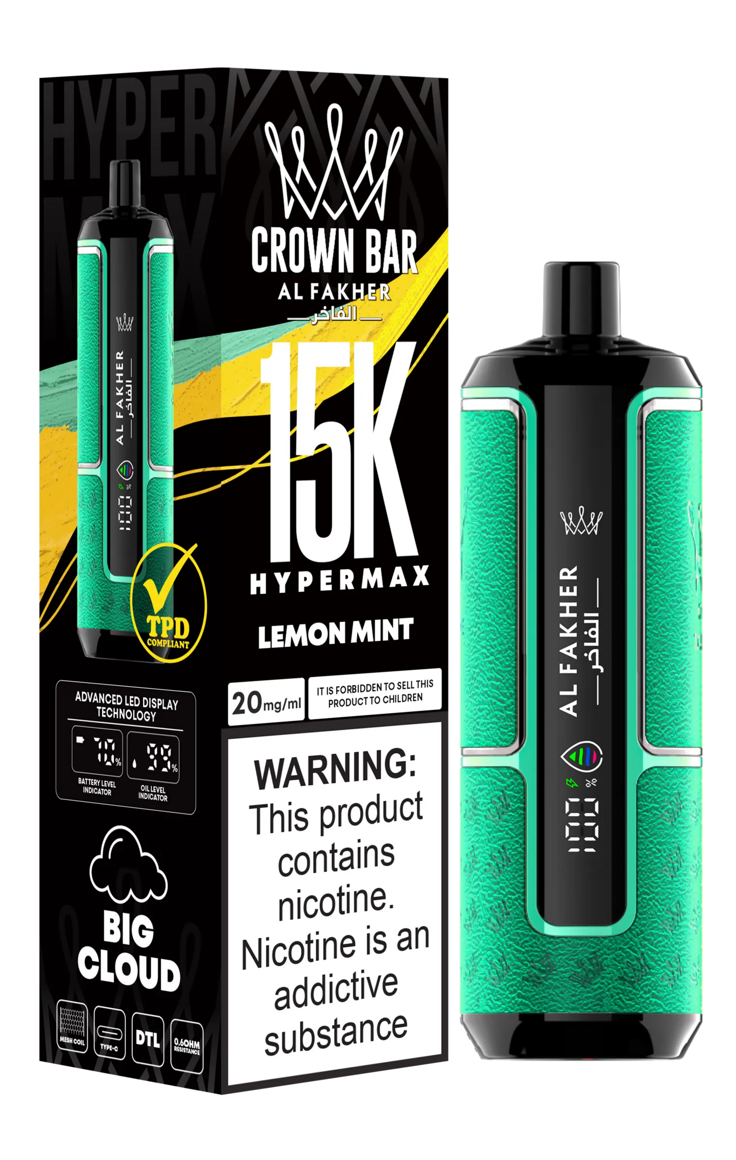 Lemon Mint Al Fakher HyperMax 15k Puffs | 3 Stück für 26 £