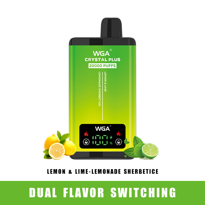 WGA Vape Zitrone & Limette / Limonadensorbet Eis Pro Max Extra 20000 Züge Einweg-E-Zigarette