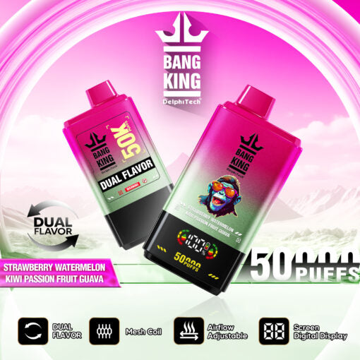 Bang King 50000 Puffs Disposable Vape - 50ml E-Liquid. 850mAh Battery 12 Flavors