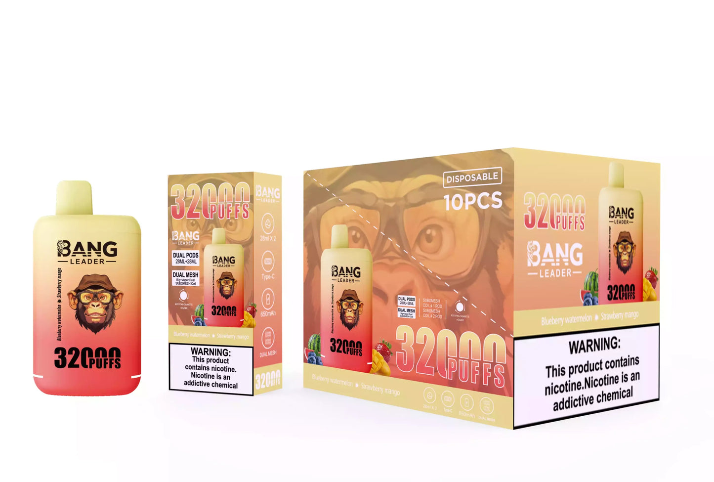 BANG LEADER 32000 Puffs Dual Tastes Bulk Buy Rechargeable Disposable Vapes Wholesale