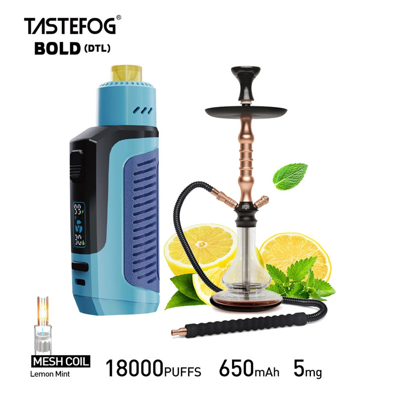 2024 NEW Dtl Disposable Vape Vaporizer 18000 Puffs Tastefog Bold with Big Cloud Adjustable Wattage