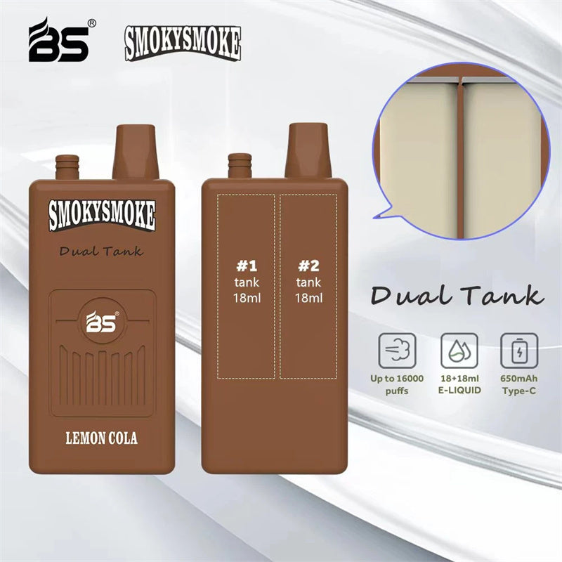 2024 Innovative Electronic Cigarette BS Smokysm 16000 Puff Dual Mesh Coil Disposable Vape