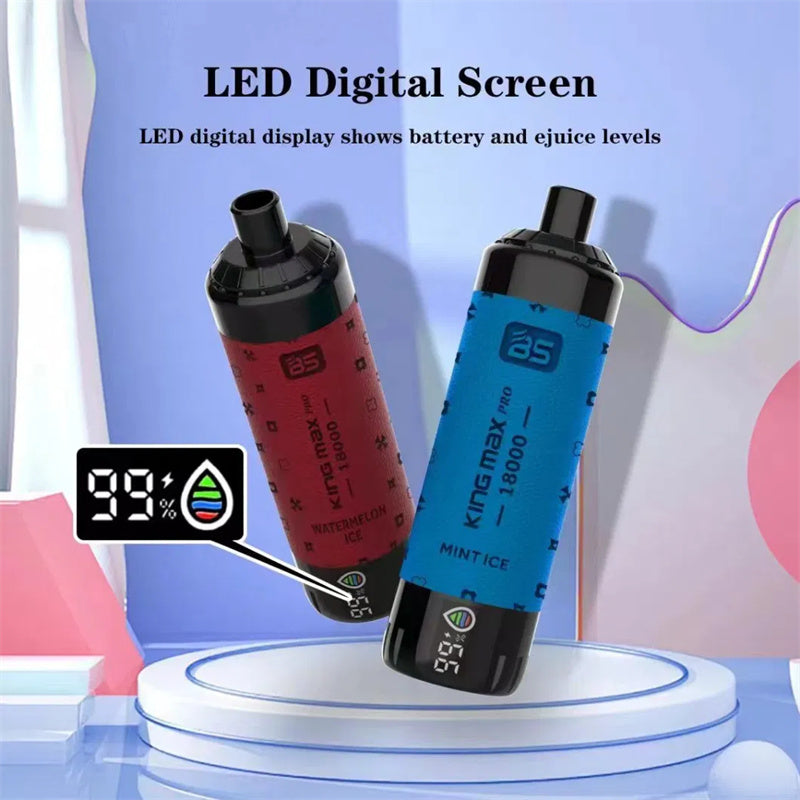 Breze Stiik BS King Max PRO E-Zigarette für 18.000 Züge, Mesh-Coil, LED-Digitalanzeige, Einweg-Vape mit 24 ml E-Liquid und einstellbarer Luftzufuhr