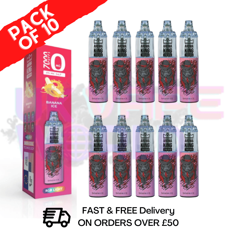 Banana ICE - AROMA KING 7000 Puffs (0 mg) 10er-Packung