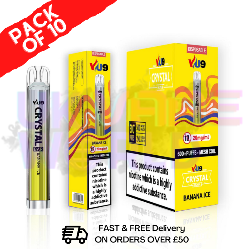 Banana ICE - Crystal Bar Puffs 600 VU9 Schachtel mit 10 Stück
