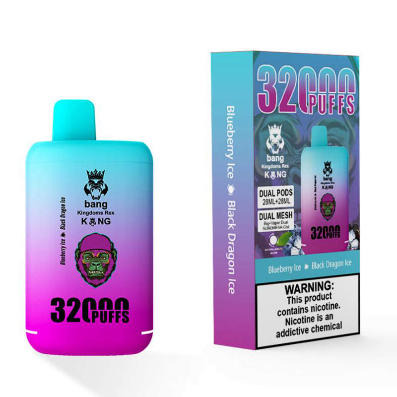 Bang Leader 32000 Puffs Disposable Vape (0% to 5% Nicotine) - Dual Pods, 26ml+26ml E-Liquid 650mah Type-C Rechargeable 18 Flavors