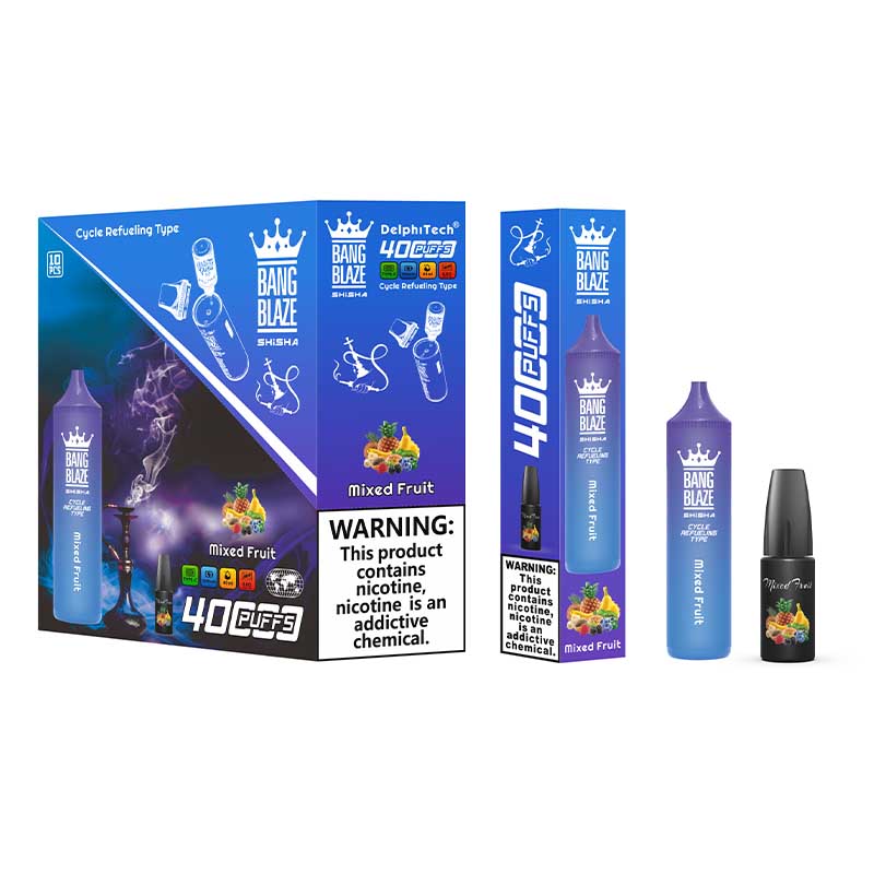 Bang Blaze 40000 Puffs Disposable Vape(0% to 5% Nicotine) - 40ml E-Liquid. 1000mAh Battery 12 Flavors