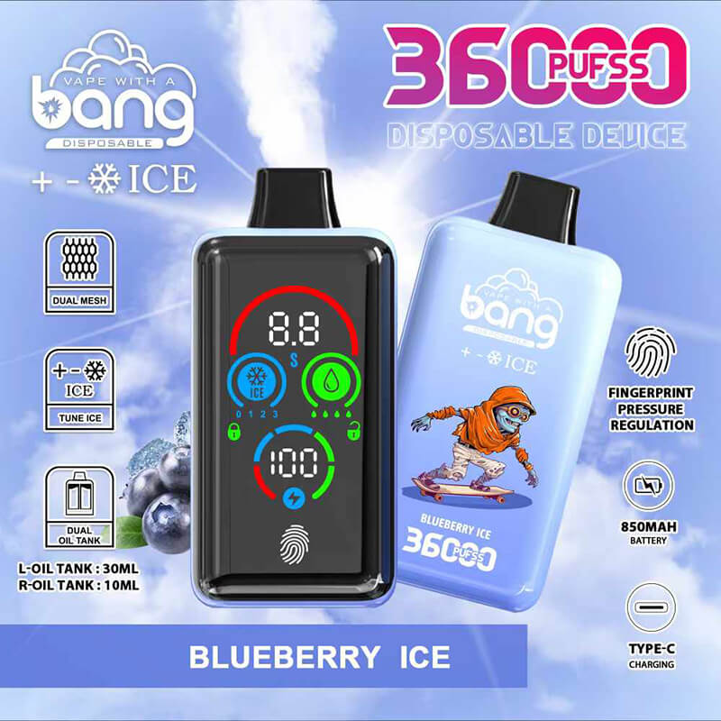 Bang ICE 36000 Puffs Disposable Vape(0% to 5% Nicotine) - 36ml E-Liquid, 850mAh Battery