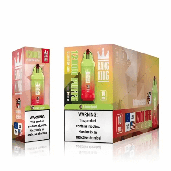 Bang King 12000 Puffs Disposable Vape(0% to 5% Nicotine)- 23ml E-Liquid. 850mAh Battery 20 Flavors