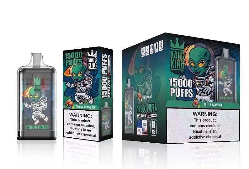 Bang King 15000 Puffs 0% 2% 3% 5% Nicotine Rechargeable Disposable Pod-650mAh Battery. 25ml E-liquid. Multiple Nicotine 20 Flavors