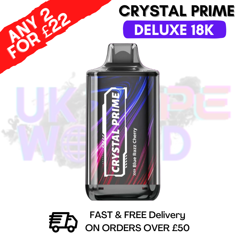 Blue Razz Cherry Crystal Prime Deluxe 18000 Puffs 18K PUFF