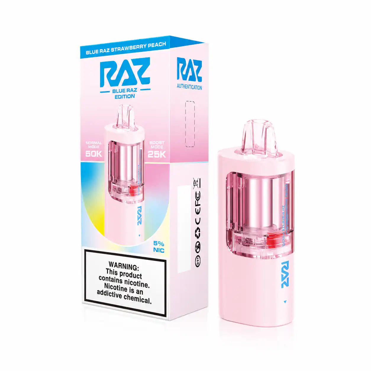 Blue Raz Strawberry Peach - RAZ Vue 50K Disposable Pod