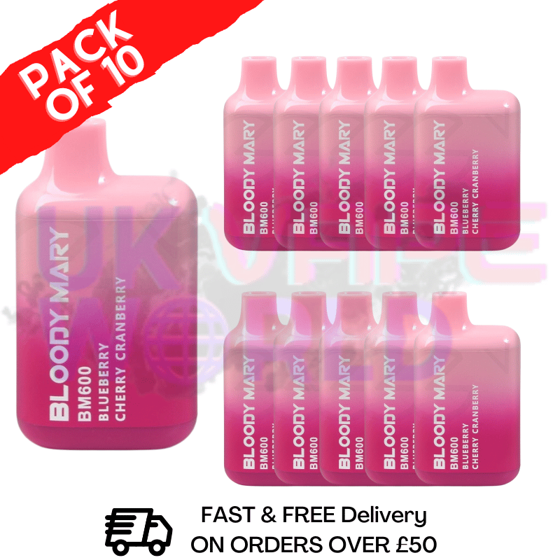 Blaubeer-Kirsch-Cranberry-Bloody-Mary (600 Puffs, 10er-Packung)