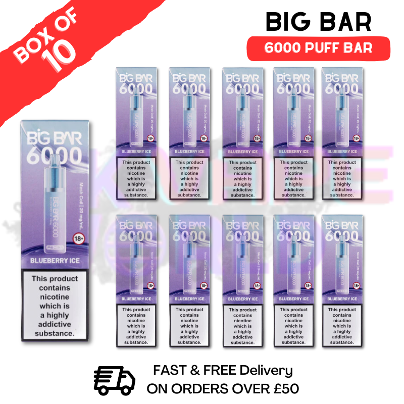 Feoba Big Bar Blueberry ICE 6000 Puffs 6K Packung mit 10 Stück