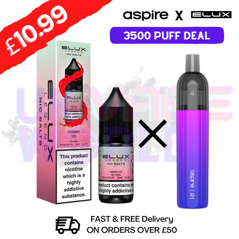 Cherry ICE (Neu) ELUX LEGEND Salt 3500 Züge x Aspire Einweg-Set