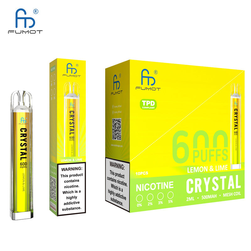 RandM Crystal Einweg-E-Zigarette für 600 Züge – 2 ml, 12 Geschmacksrichtungen, wiederaufladbar