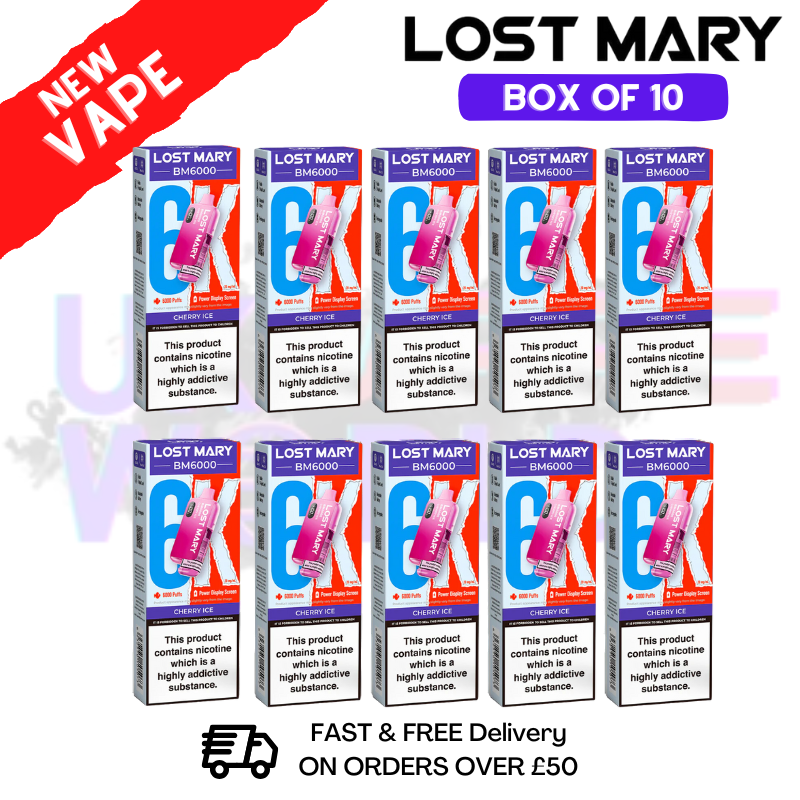 Cherry ICE LOST MARY 6000PUFF 6K Schachtel mit 10 Stück