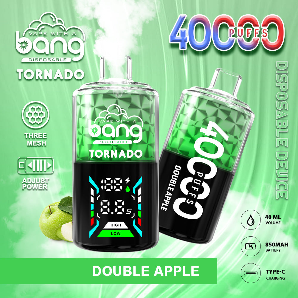 Bang Tornado 40000 Puffs Disposable Vape – 850mAh Battery, 40ml E-liquid, Multiple Nicotine 12 Flavors