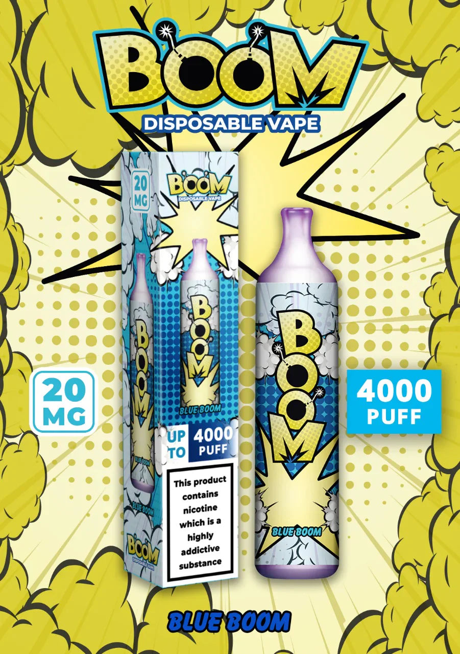 Pack of 10 Boom Disposable Vape2 ml 20 mg Up to 4000 Puffs Non rechargeable