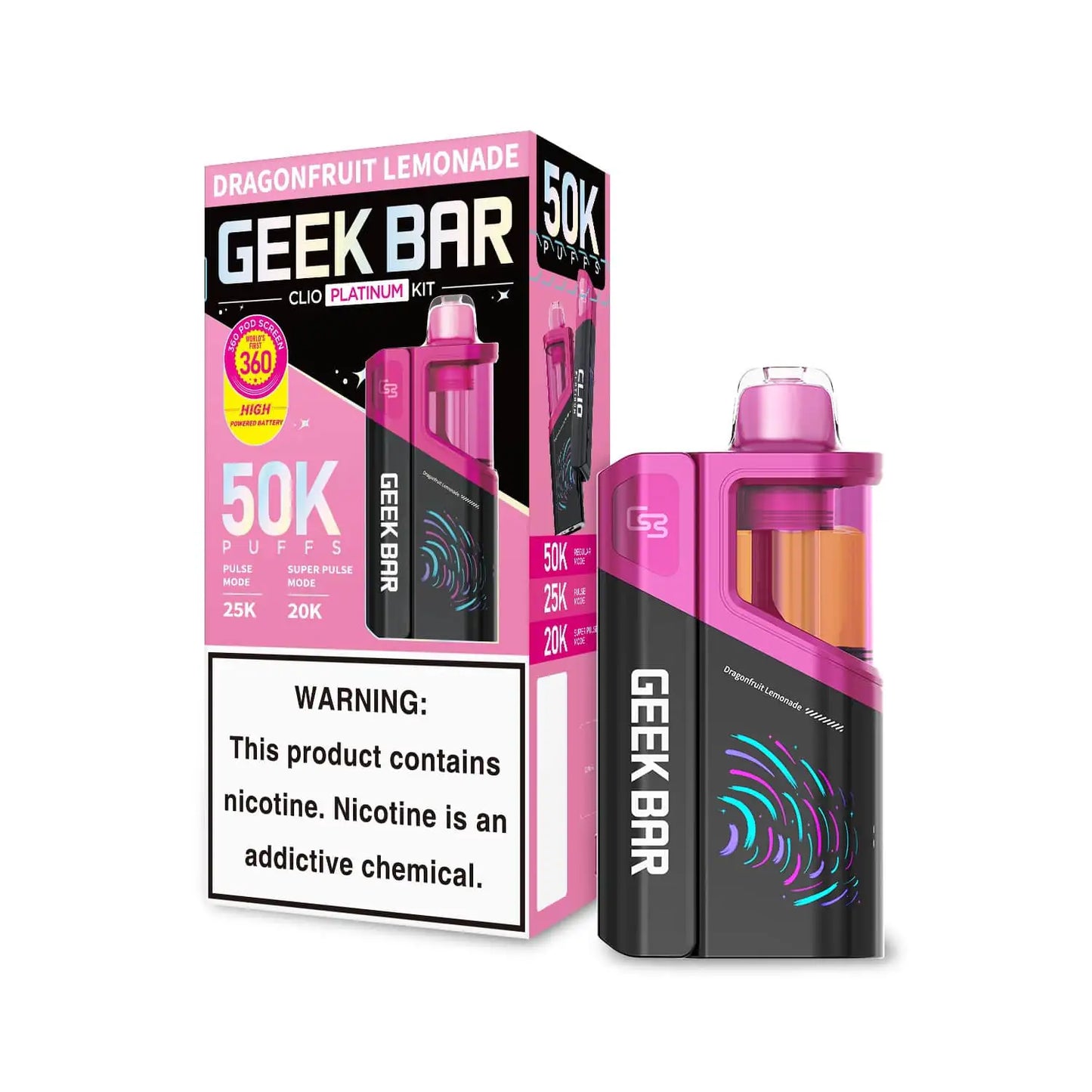 Dragonfruit Lemonade - Geek Bar Clio Platinum 50k Disposable Vape Kit
