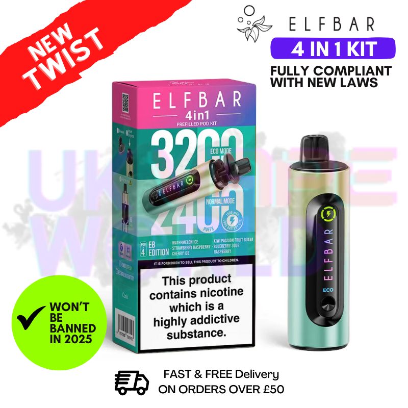 EB Edition Elf Bar 3200 & 2400 Züge (4 in 1) Vorgefülltes Pod-Set