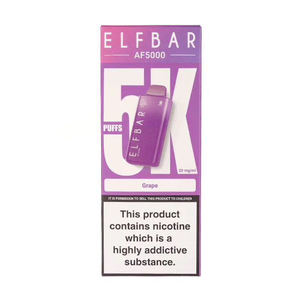 Elf Bar AF5000 Disposable Vape Up To 5000 Puffs 2ml Prefilled E-Liquid 10ml Refill Container