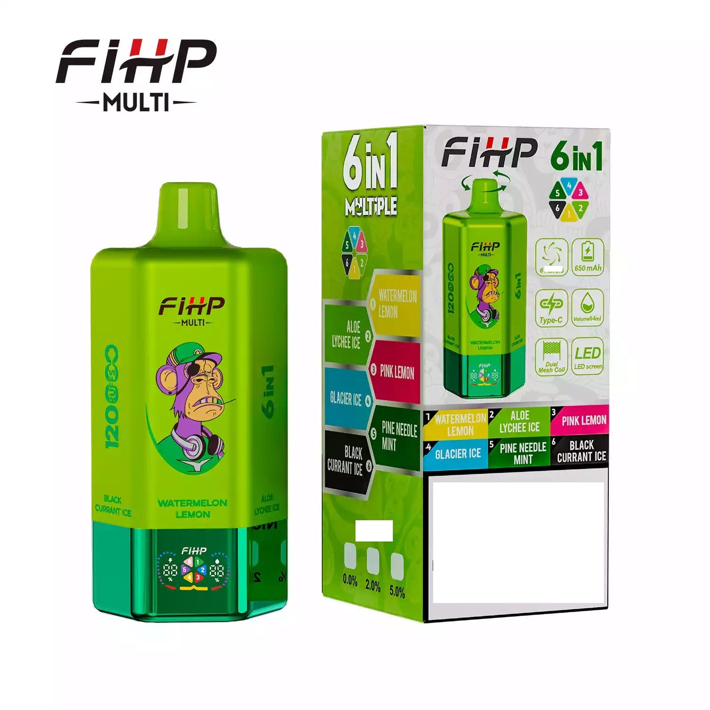 FIHP 120000 Puffs 6-in-1 Multiple Tastes 120K Bulk Buy Rechargeable Disposable Vapes Wholesale