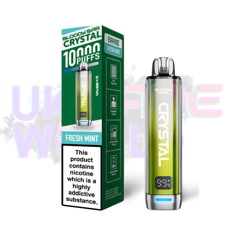 Frische Minze Bloody Bar Kristall 10K Puff Schachtel mit 10 Stück