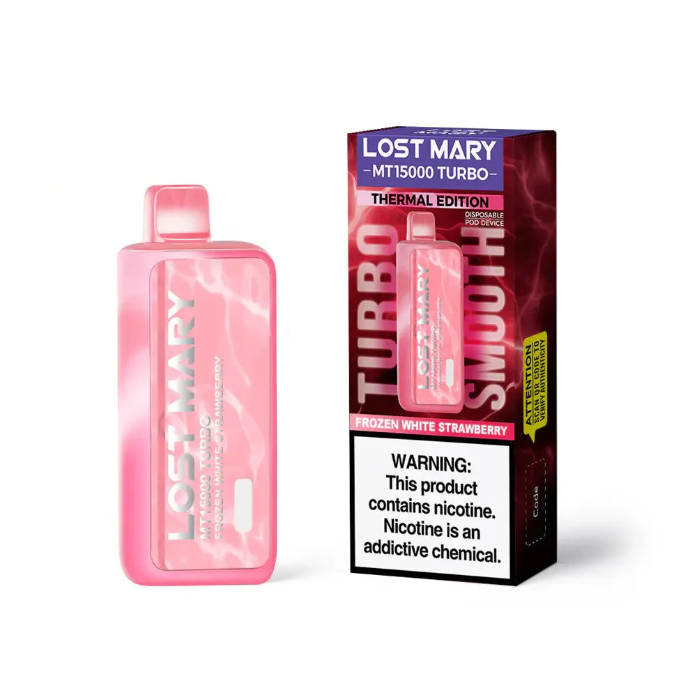 Frozen White Strawberry Lost Mary MT15000 Turbo