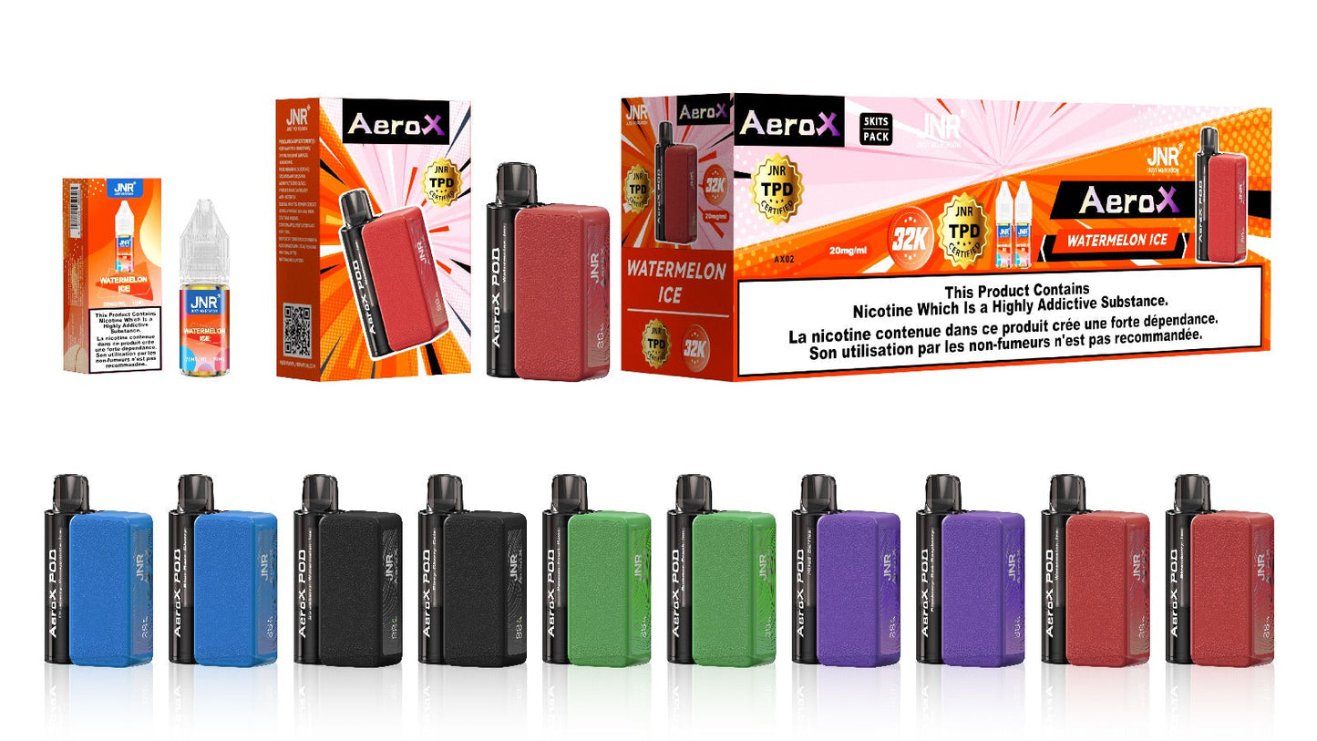 JNR Aero X 32000 Züge, 20 mg Nikotin (10er-Packung), 10 Geschmacksrichtungen