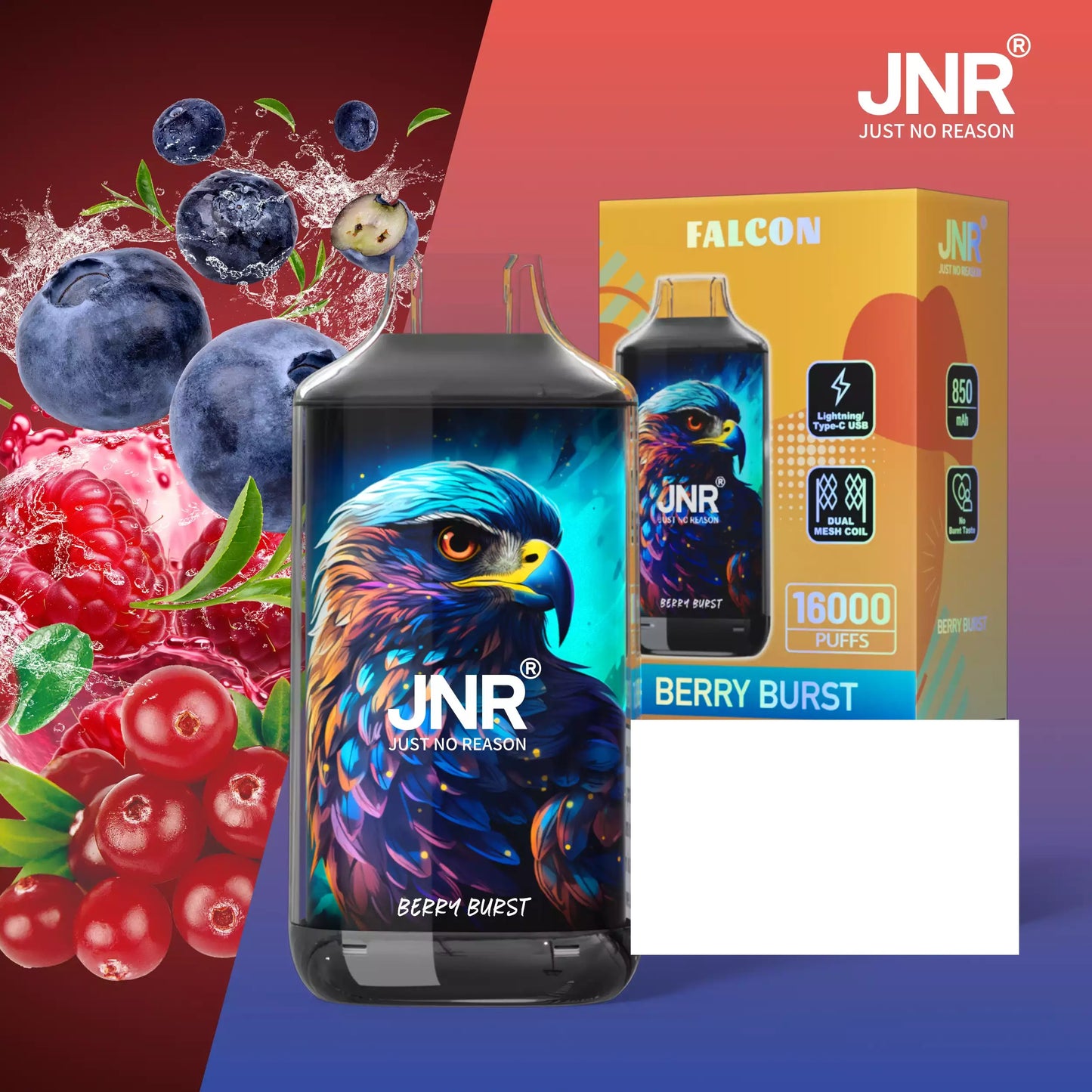JNR FALCON 16000 Puffs Crystal Craft Dual Mesh Bulk Buy Rechargeable Disposable Vapes Wholesale