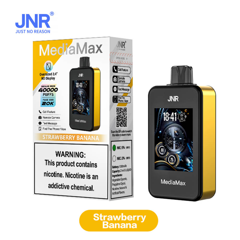 JNR Vape MediaMax 40000 PUFF 40K Disposable Vape Pen E Cigarette Prefilled 21ml 650 mAh 10 Flavors In Sales
