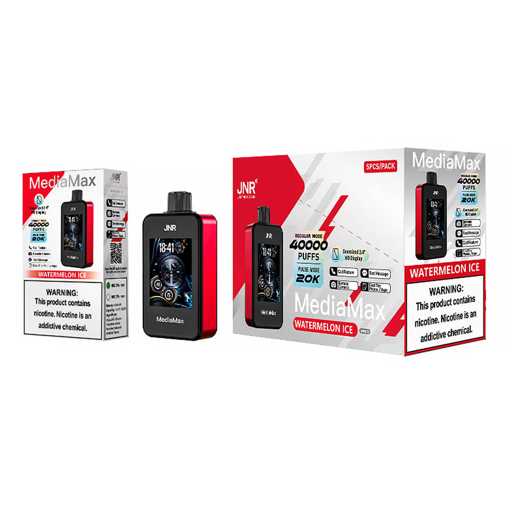 JNR Vape MediaMax 40000 PUFF 40K Disposable Vape Pen E Cigarette Prefilled 21ml 650 mAh 10 Flavors In Sales