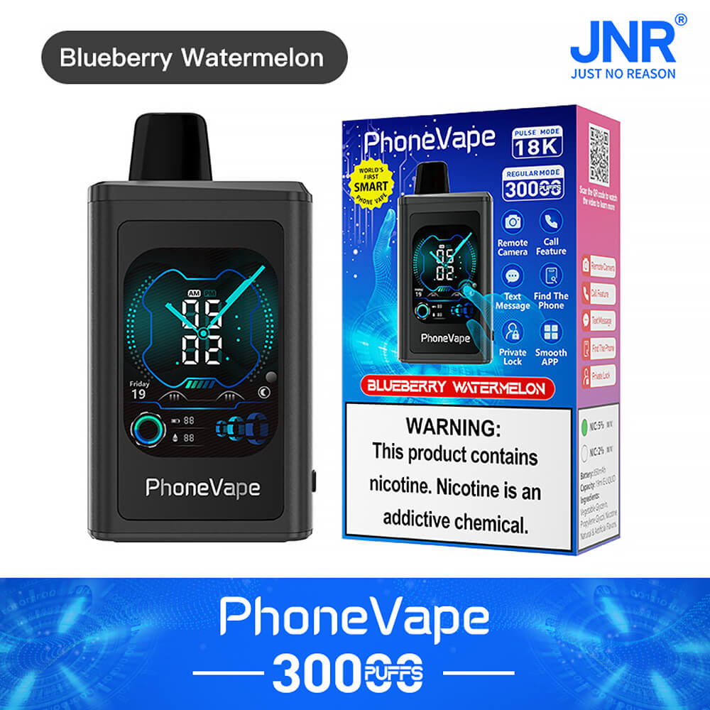 JNR Phone Vape 30000 Puffs Latest Smart 20mg Nicotine 19ML 1000 mAh Battery 10 Flavors Disposable Vape