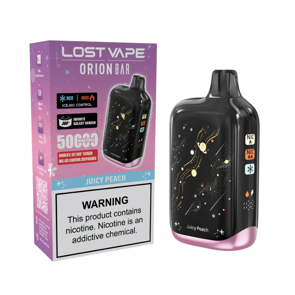 Juicy Peach Lost Vape Orion Bar 50K Nic & Ice