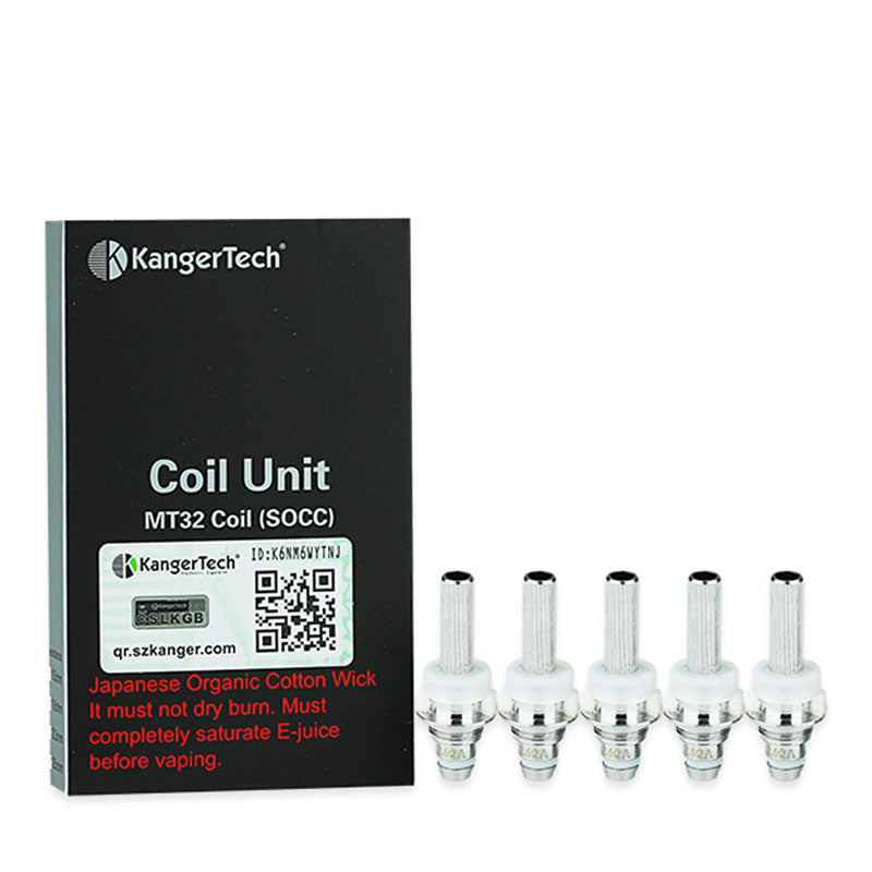Kanger MT32 SOCC Ersatzverdampferkopf für EVOD/Protank (5er-Pack)