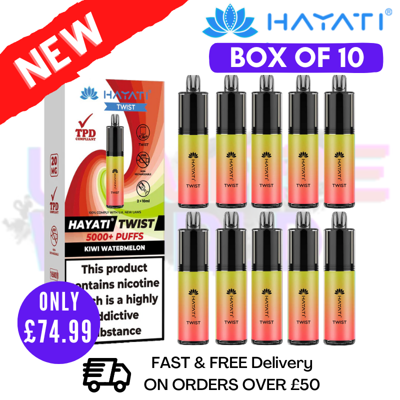Kiwi-Wassermelone Hayati Twist 5000 Puffs 5K Packung mit 10 Stück