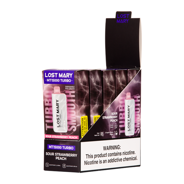 Lost Mary Sour Strawberry Peach Lost Mary MT15000 Turbo 15K 16ml 600mAh.